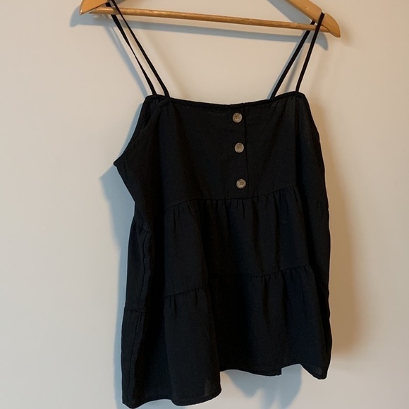 Anthropolgie Paper Crane Black Spaghetti Strap Top Size Small - Picture 7 of 15
